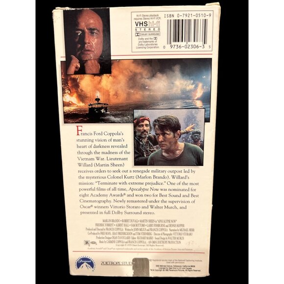 Apocalypse Now VHS 1992, Marlon Brando, Martin Sheen, Robert Duvall - Picture 2 of 4